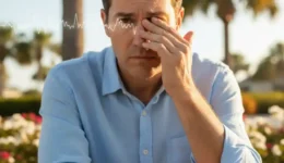 Person experiencing sudden flashing lights and vision changes needing same-day eye care in Tamarac